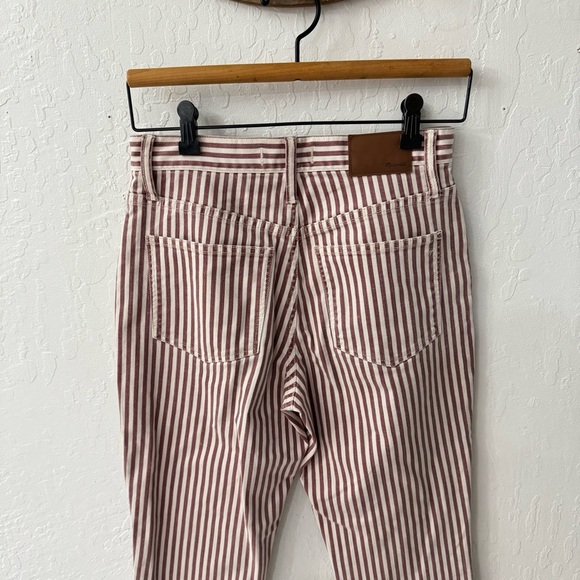 Madewell Luca Stripe Red White High Rise Slim Crop Boy Jean 25 - Picture 4 of 8